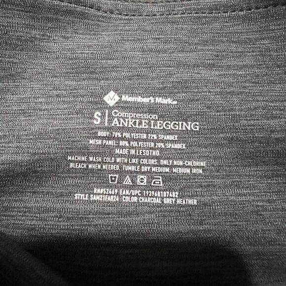 Member's Mark Everyday High-Rise Compression Ankle Legging Gray Small - Picture 7 of 9